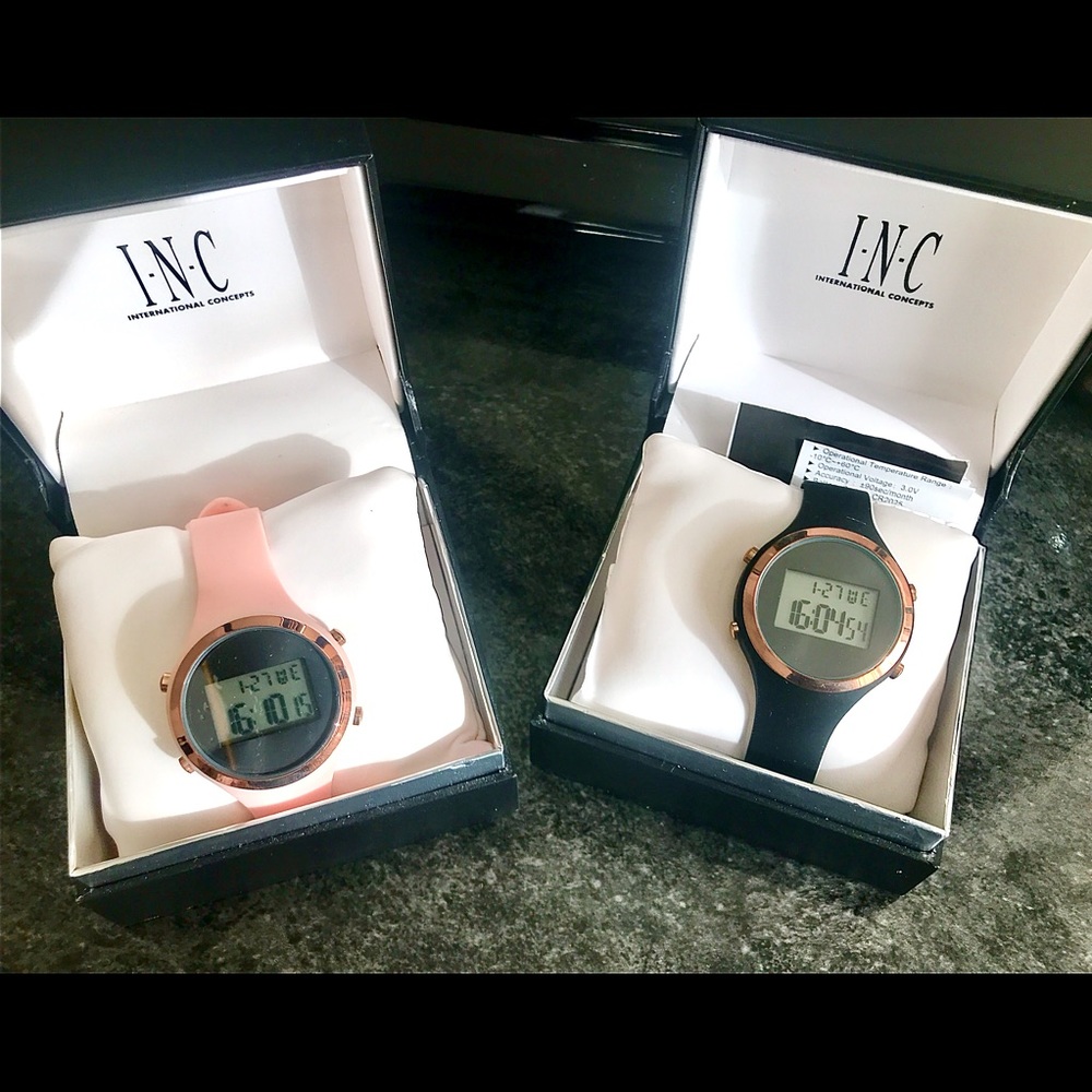 Unisex Digital Sport Chronograph Silicone Strap Watch Set
